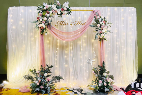 板橋希爾頓婚禮-紗燈仿真花拱門